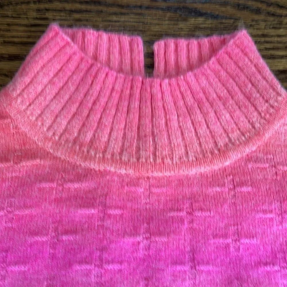 Pilcro Size Small Pilcro Cropped Mock Neck Sweater by Anthropologie Pink Ombré - Picture 6 of 7